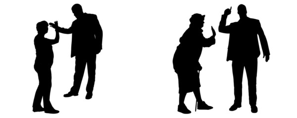 Vector silhouette of people.