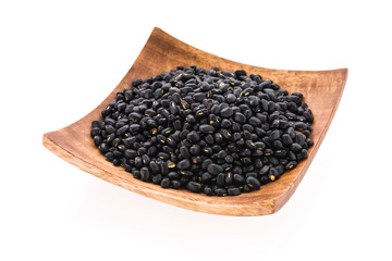 Black beans isolated on white background