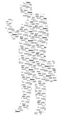 Naklejka premium Vector silhouette of businessman.