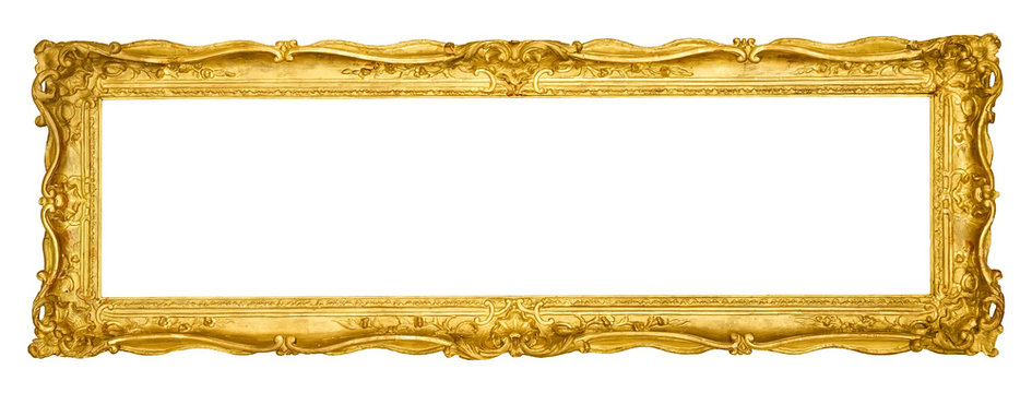 Gold Vintage Frame Isolated On White Background