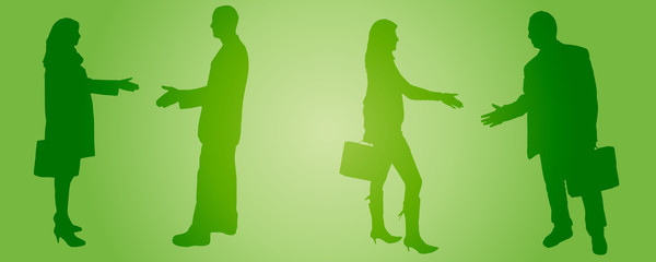 Vector silhouette of business people.