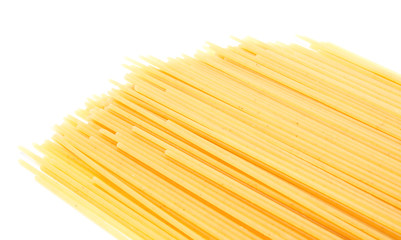 Uncooked Italian spaghetti isolated