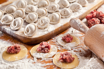 Dumplings. Cooking process.