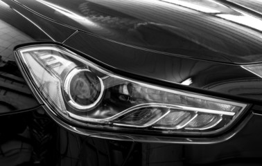 Headlights of car.