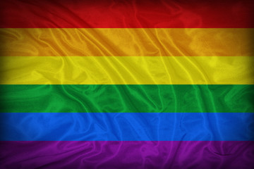 Rainbow flag or Gay flag pattern on the paper texture