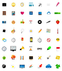 Fototapeta premium Mega Set of Flat Icons Vector Illustration.