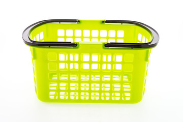 Shopping plastic basket isolated on white background