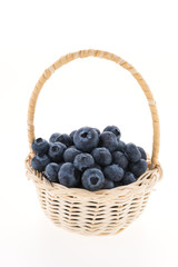 Blueberry basket isolated on white