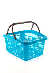 Shopping plastic basket isolated on white background