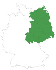 Neue Bundesländer in grün