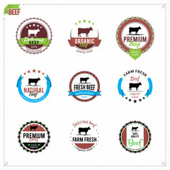 Obraz premium Vector Beef Labels