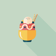 sundae flat icon with long shadow,eps10