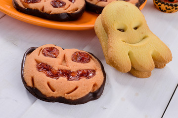 Halloween cookies, close-up
