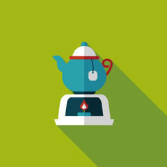 tea pot flat icon with long shadow,eps10