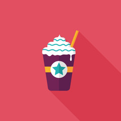 frappucino flat icon with long shadow,eps10
