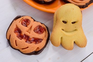 Halloween cookies, close-up