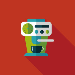 coffee machine flat icon with long shadow,eps10