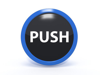 push circular icon on white background