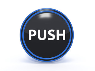 push circular icon on white background