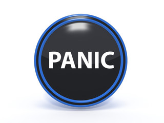 panic circular icon on white background