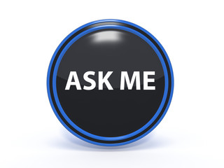 ask me circular icon on white background