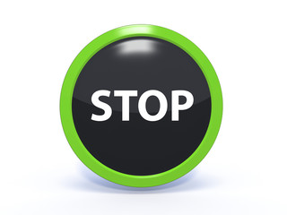 stop circular icon on white background