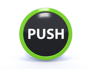 push circular icon on white background