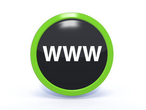 www circular icon on white background
