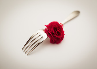 Fork with decorative rose