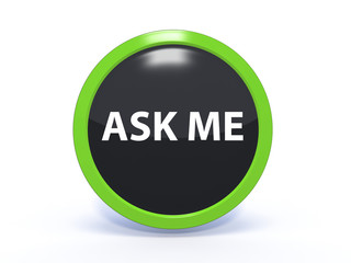 ask me circular icon on white background