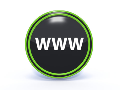 www circular icon on white background