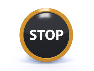 stop circular icon on white background