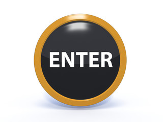 enter circular icon on white background