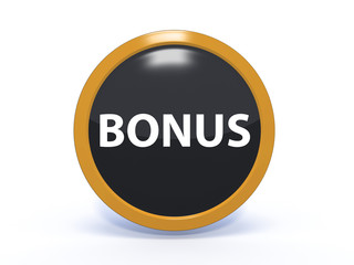 bonus circular icon on white background