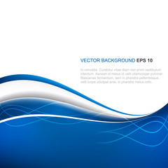 Abstract blue vector background with wave
