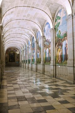 Inside of the Monastery of San Lorenzo del Escorial. Madrid.