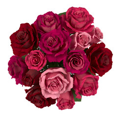 Isolated bouquet of red roses on white