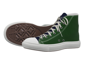 Isolated green sneakers