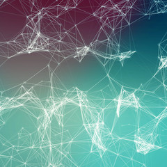 Deep underwater abstract background. Connecting dots