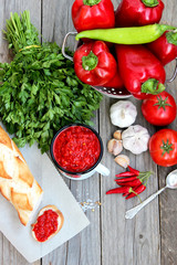 adjika  fresh red pepper and spices