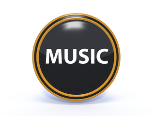 music circular icon on white background