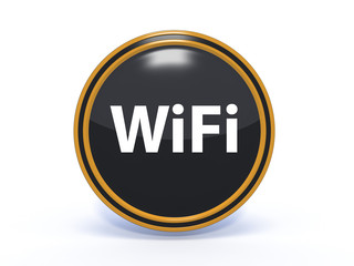wifi circular icon on white background