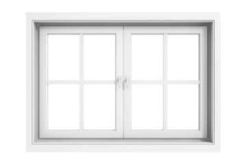 3d window frame on white background