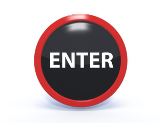 enter circular icon on white background