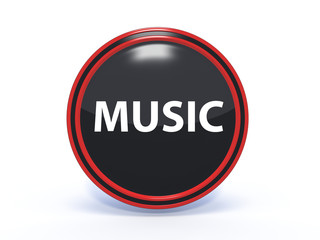 music circular icon on white background