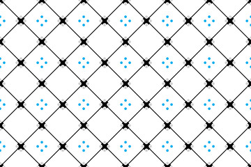 Vector Seamless Dots and Rhombuses Pattern