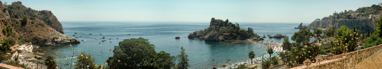 Panoramic view of Isola Bella (Beautiful island): small island n