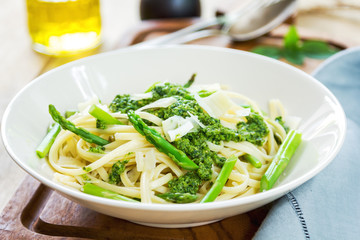 Fettuccine with Asparagus pesto