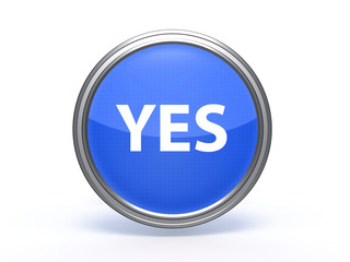 yes circular icon on white background