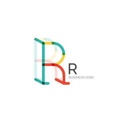 Minimal R font or letter logo design